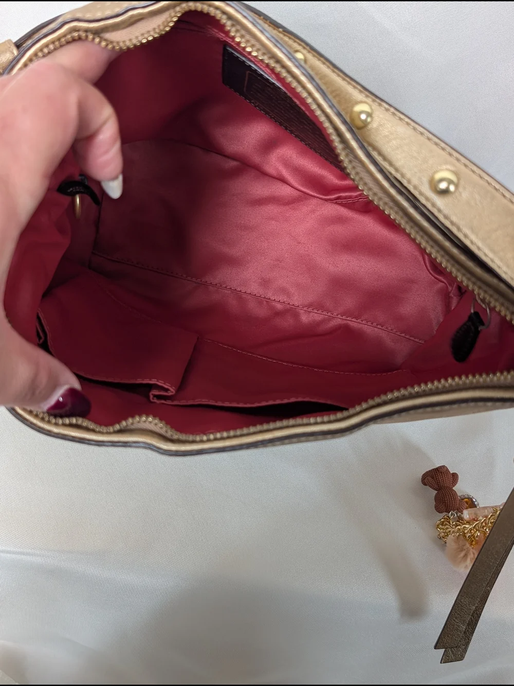 Coach #12909 - Gold Signature "C" Studded Lurex shoulder bag Y2K - Picture 10 of 10